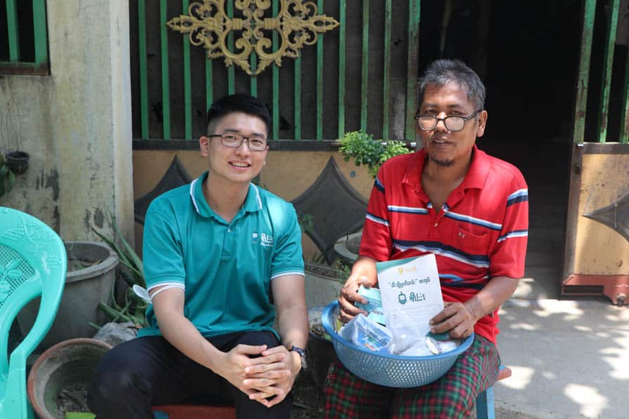 U Aung at home with Dr. Hein Htet Aung in Amarapura, Myanmar.
